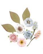 Kwiaty papierowe pink&blue 10szt