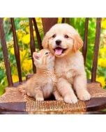 Mozaika diamentowa 5D -Pies i kot 40x30cm