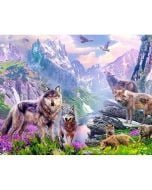 Mozaika diamentowa 5D - Wilki 40x30cm