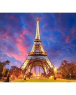 Mozaika diamentowa 5D - Wieża Eiffla nocą 40x30cm