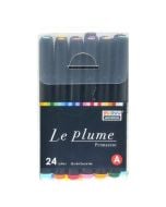 Markery permanentne z końcówką pędzelkową 24szt