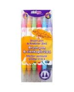 Cienkopis dwustronny 6 kolorów