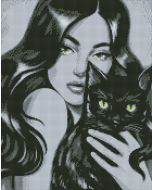 Diamentowa mozaika - Czarny puszysty 40x50cm