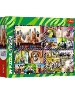 Puzzle 4x250 Zabawne zwierzaki TREFL