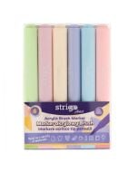 Marker akrylowy z końcówką Brush 6kol STRIGO