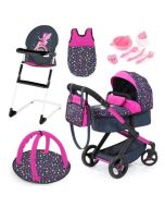 Wózek dla lalek granatowy z akcesoriami XEO