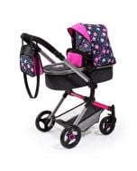 Wózek dla lalek różowo-czarny Neo Vario