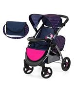 Wózek dla bliźniaków granatowy z torbą