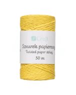 Sznurek papierowy skręcany 50m żółty