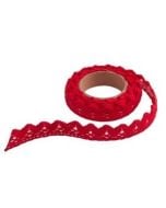 Koronka bawełniana samoprzylepna czerwona 1,80m