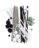 Zestaw kreatywny startowy biało-czarny 80szt