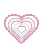 Zestaw wykrojników - Serca z falbanką 5szt