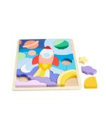 Fisher Price. Drewniane puzzle kosmos