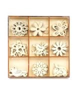 Płatki drewniane dekoracyjne 45szt craft 02