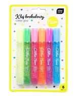 Klej do dekoracji brokatowy 6kol neon