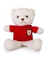 Miś biały 22cm w sweterku czerwony