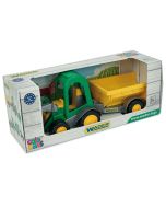 Farmer traktor ładowarka z przyczepą