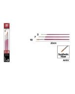 Pędzle syntetyczne okrągłe 3szt