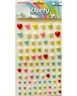 Dżety samoprzylepne serca perłowe 84szt