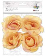 Materiałowe róże 3D 75mm herbaciane 4szt