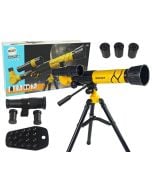 Teleskop naukowy edukacyjny z uchwytem żółty