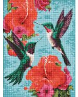 Diamentowa mozaika - Szmaragdowe kolibry 30x40cm