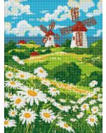 Diamentowa mozaika bez ramy - Pole stokrotek 30x40