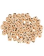 Koraliki drewniane alfabet 8mm 60szt