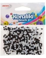 Koraliki akrylowe do nawlekania białe czarne 35mm