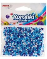 Koraliki akrylowe do nawlekania białe niebieskie