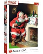 Puzzle 1000 Coca-Cola: Mikołaj przy kominku TREFL