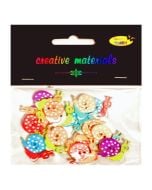 Guziki ozdobne Ślimak 20x15mm 15szt