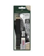 Ołówki Pitt Graphite Matt 3szt z gumką i temper