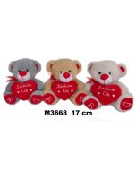 Miś z sercem 17cm MIX