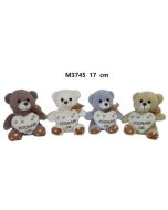 Miś z sercem 17cm MIX