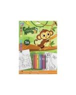 Kolorowanie po numerach A4 5ark Małpka