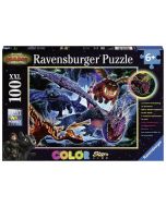 Puzzle 100 świecące - Smoki