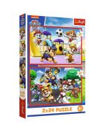 Puzzle 2x24 Psi dzień zabaw TREFL
