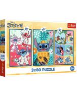 Puzzle 3x80 Świat Stitcha TREFL