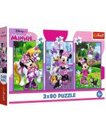 Puzzle 3x80 Minnie i przyjaciele TREFL