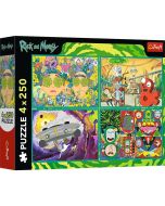 Puzzle 4x250 Zakręcony świat Ricka i Morty TREFL