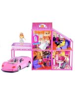 Willa dla lalek z różowym autem