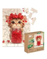 Puzzle drewniane 50 Kotek pełen miłości