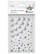 Kryształki samoprzylepne Motyle i dżety 64szt