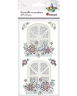 Kryształki samoprzylepne Okna z kwiatami 2szt