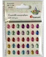 Kryształki samoprzylepne Łezki mix 35szt