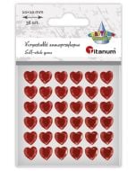 Kryształki samoprzylepne Serca czerwone 36szt