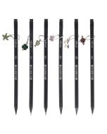 Ołówek z czarnego drewna z zawieszką (72szt) STRIG