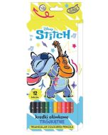 Kredki ołówkowe trójkątne 12 kolorów Stitch