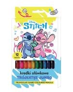 Kredki ołówkowe trójkątne Jumbo 12 kolorów Stitch